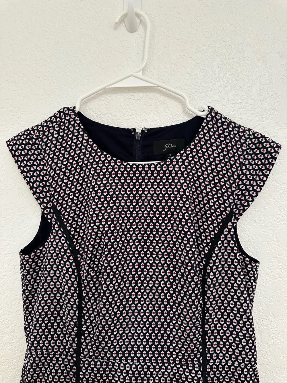 J. Crew Cap Sleeve Matelasse Sheath Dress